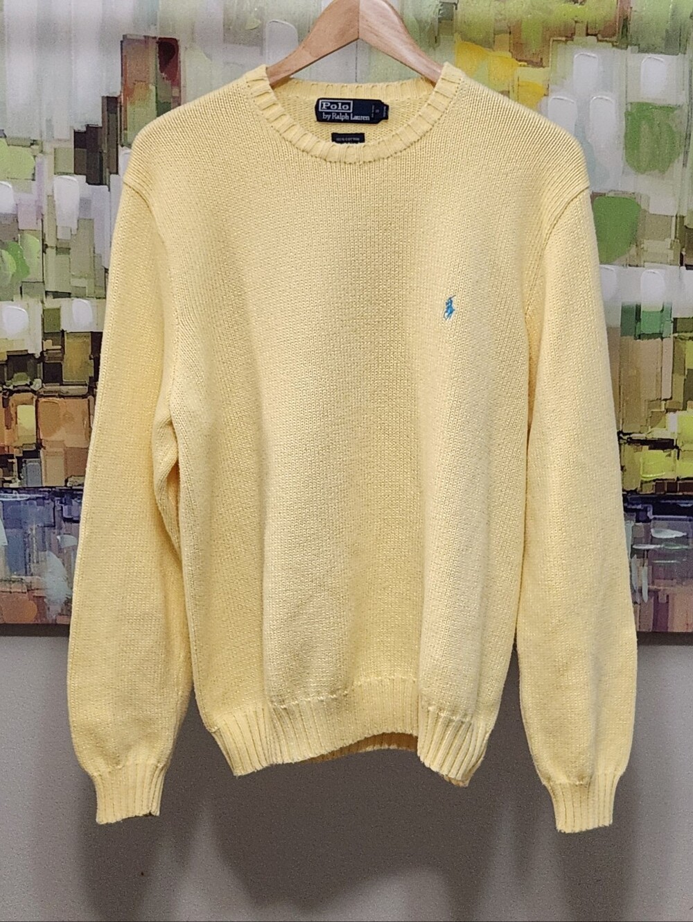 Polo By Ralph Lauren Yellow Cotton Knit Sweater - Picture 2 of 8